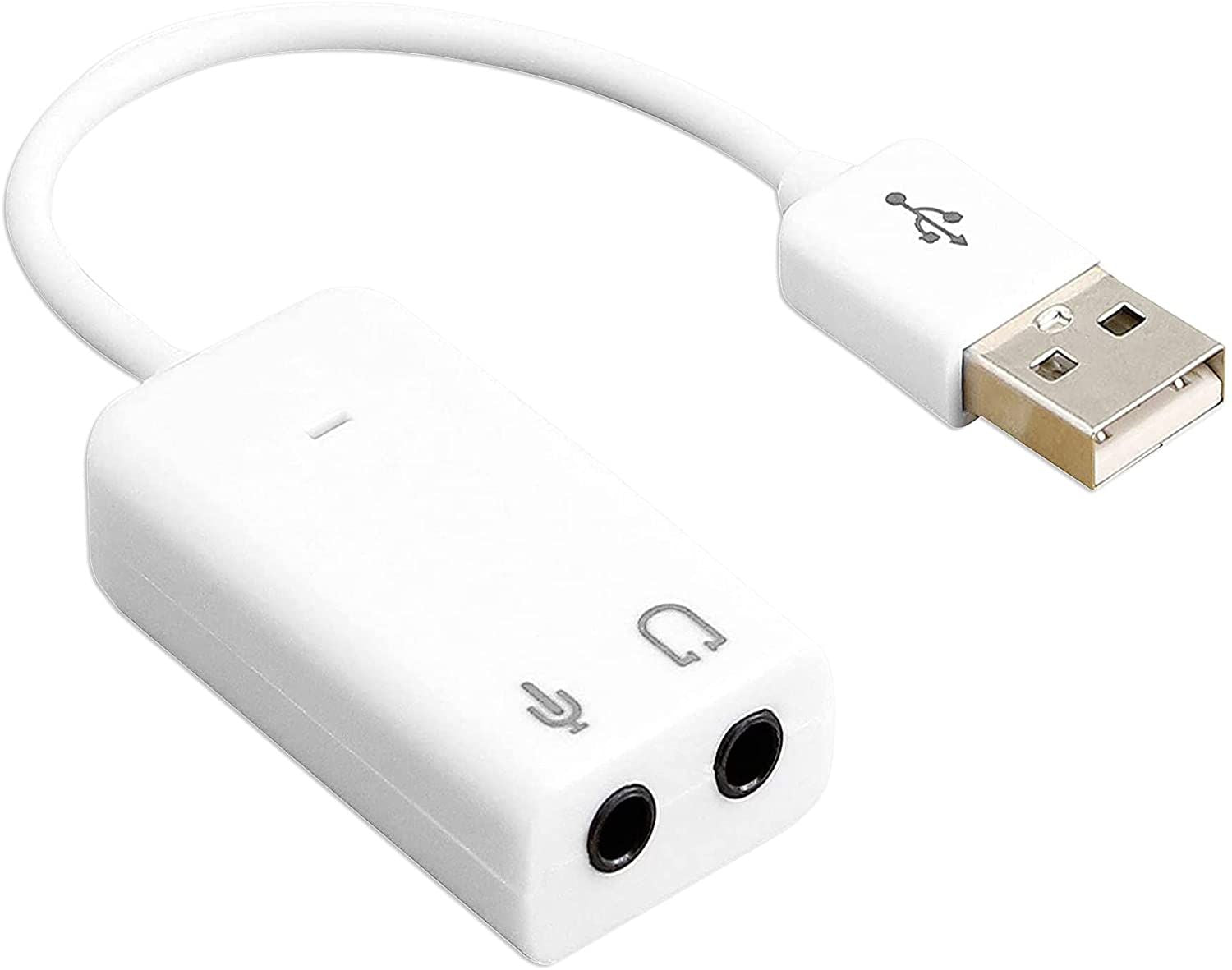 USB Audio Adapter External Stereo Sound Card with 3.5mm Headphone and Microphone Jack for Windows Mac Linux PC Laptop Desktop 5 