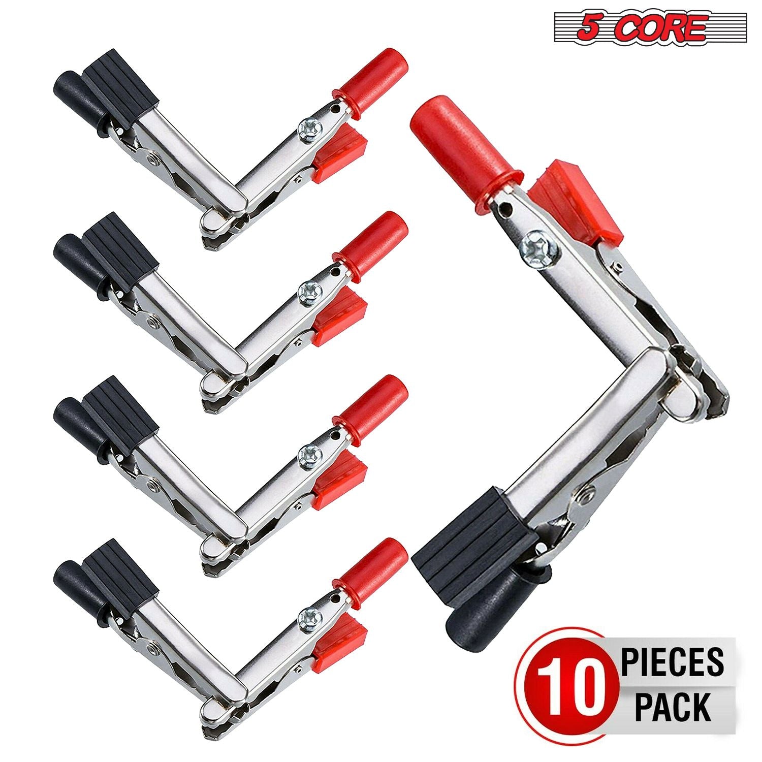 Roll over image to zoom in Premium 10 Pieces Electrical Metal Alligator Clip Crocodile Clips Spring Clamps with Plastic Hands Re
