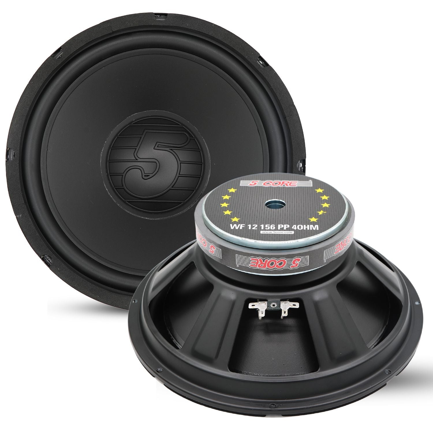 5 Core 12 Inch Woofer 400W Car Audio Subwoofer 4 Ohm Impedance Replacement Deep Bass Sub w 50 Oz Y30 Magnet Poly Cone Rubber Sur