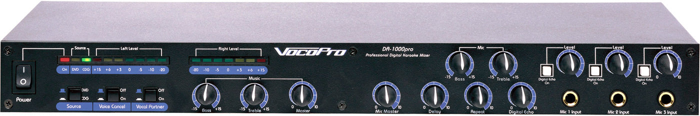 Professional 3 Mic Digital Echo Mixer 110/220 w/Separate Repeat & Delay Controls per Mic channel