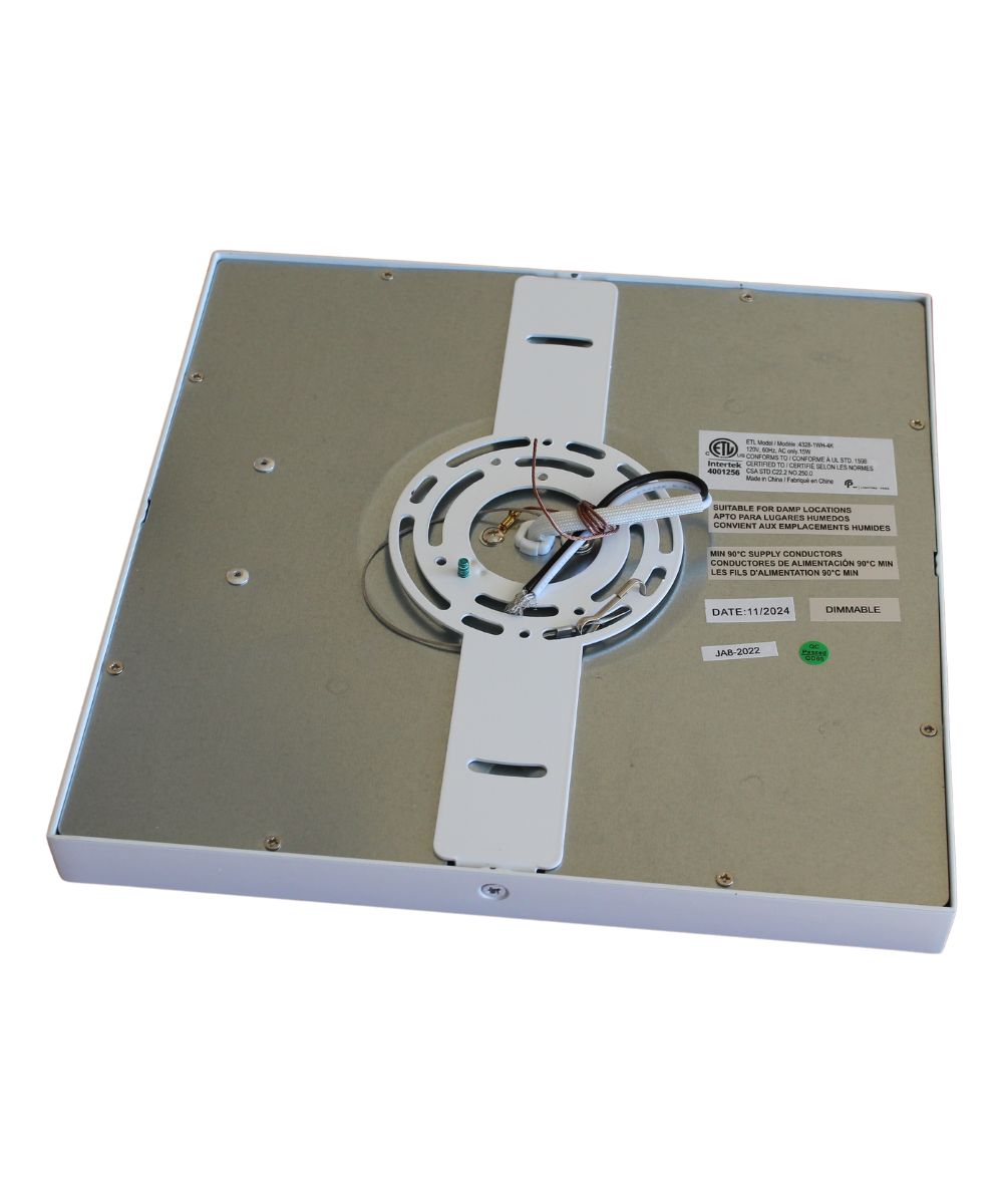 11"W 1-Light Square LED Flush Mount Light Fixture White Acrylic Finish