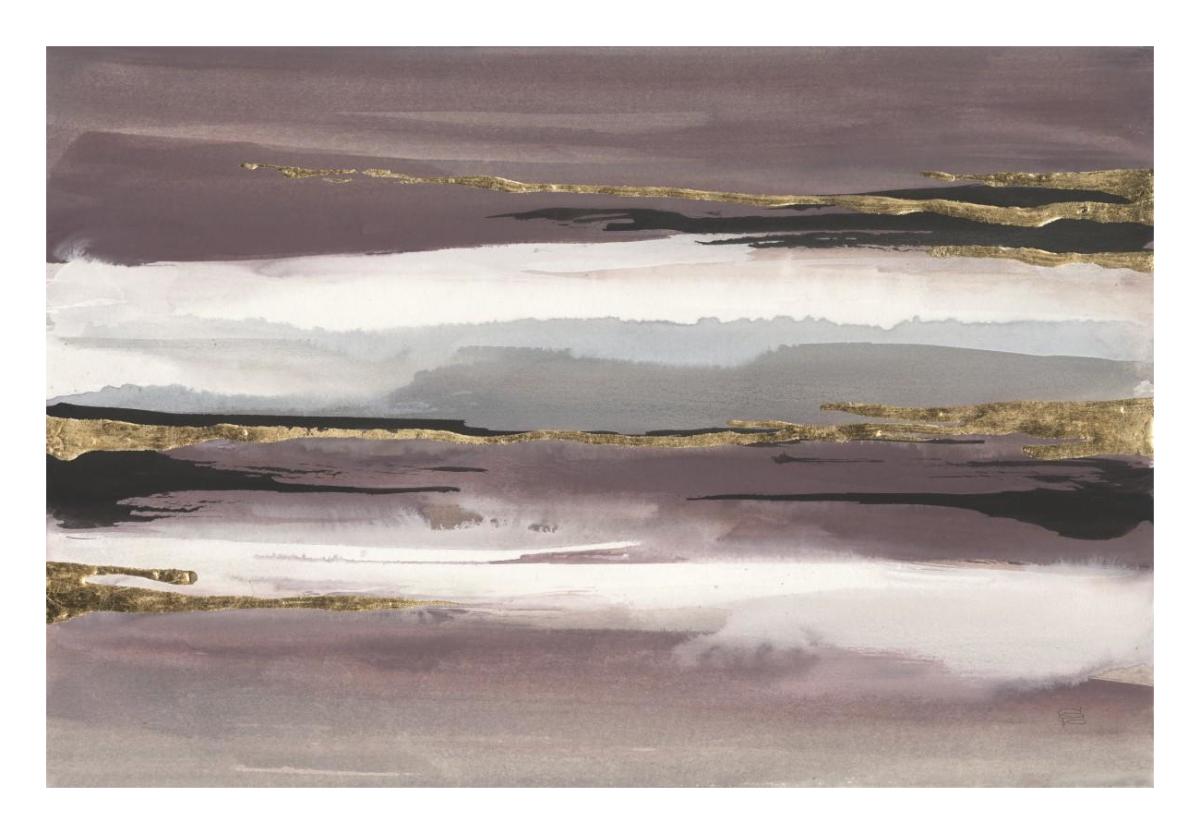 Gilded Storm II Paper Art26 inchx18 inch