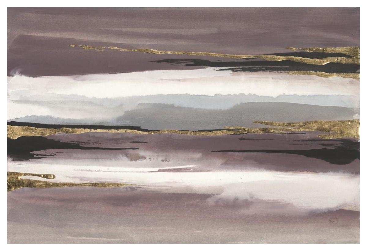 Gilded Storm II Paper Art50 inchx34 inch