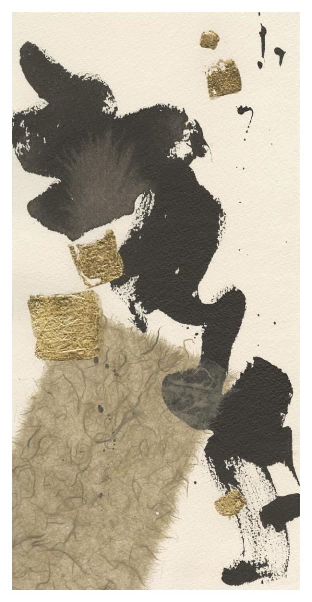 Gilded Collage I Paper Art26 inchx50 inch