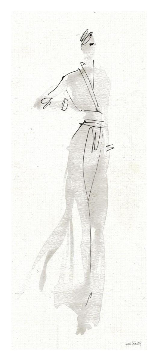 La Fashion IV Gray Paper Art14 inchx32 inch