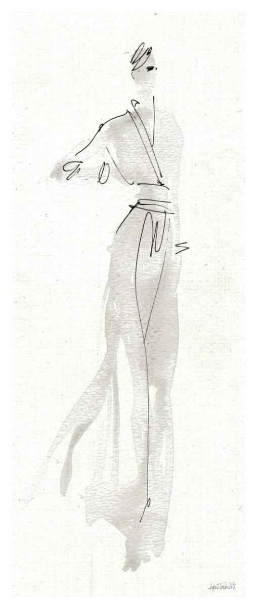 La Fashion IV Gray Paper Art22 inchx52 inch