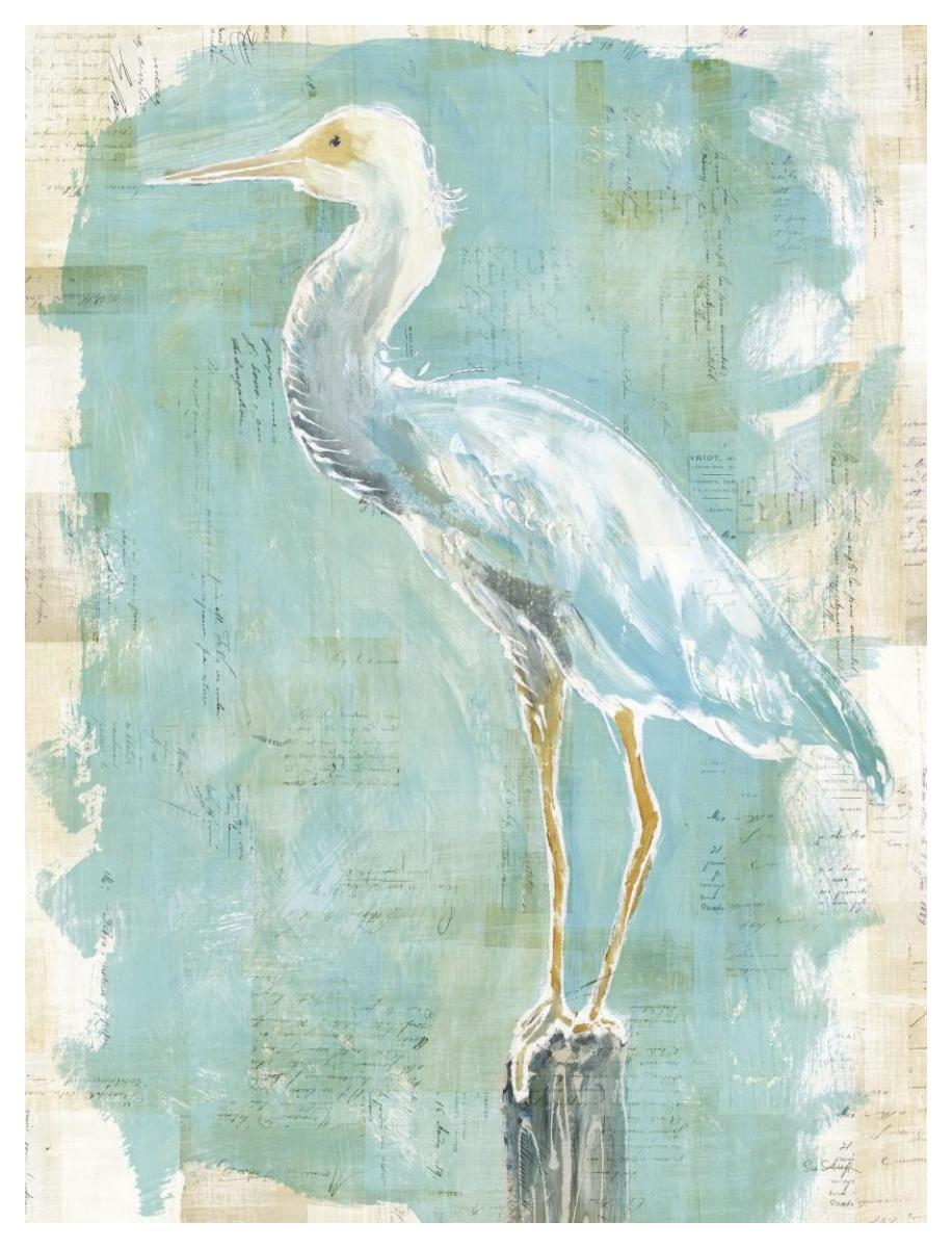 Coastal Egret II v2 Paper Art38 inchx50 inch