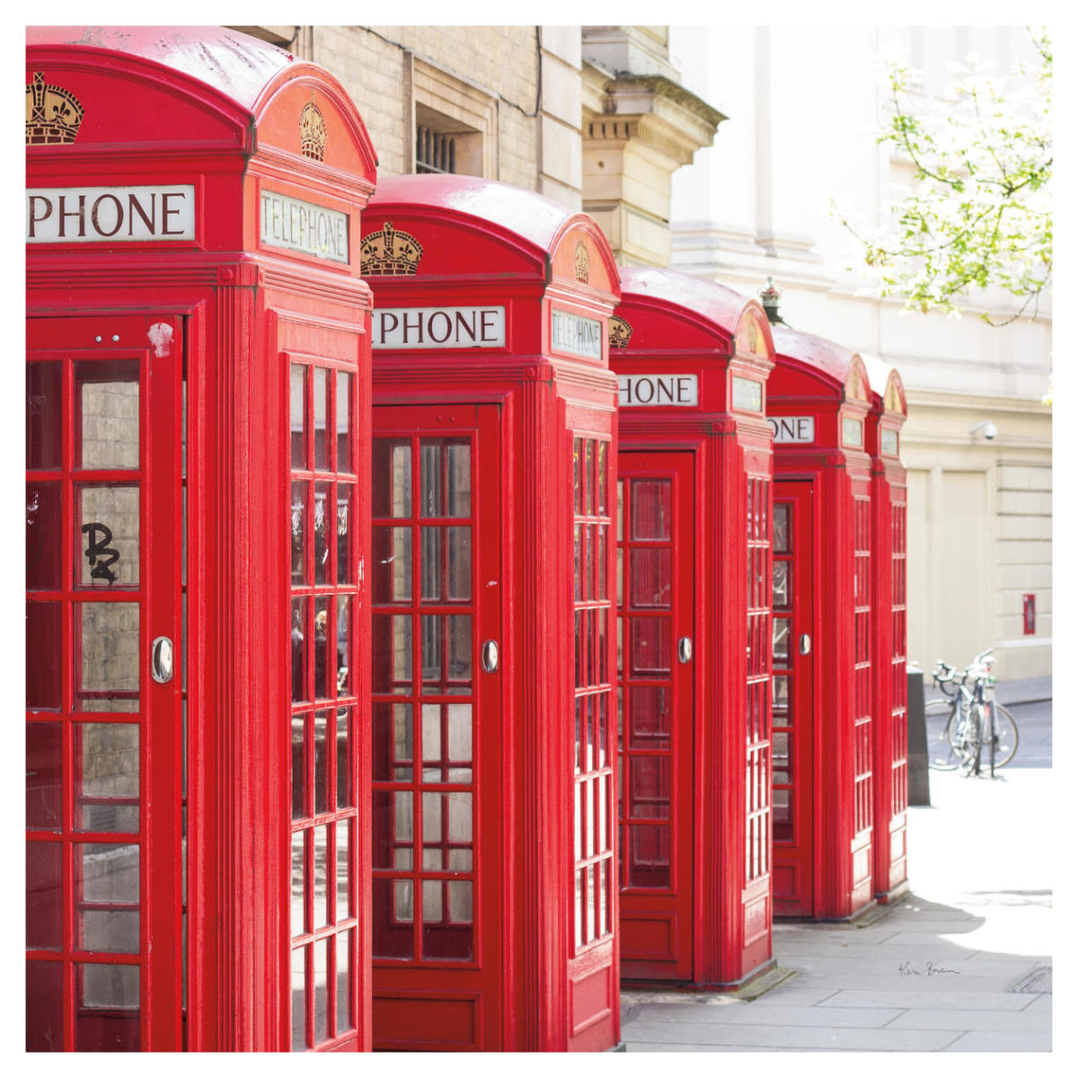 Covent Garden Phone Boxes Paper Art42 inchx42 inch