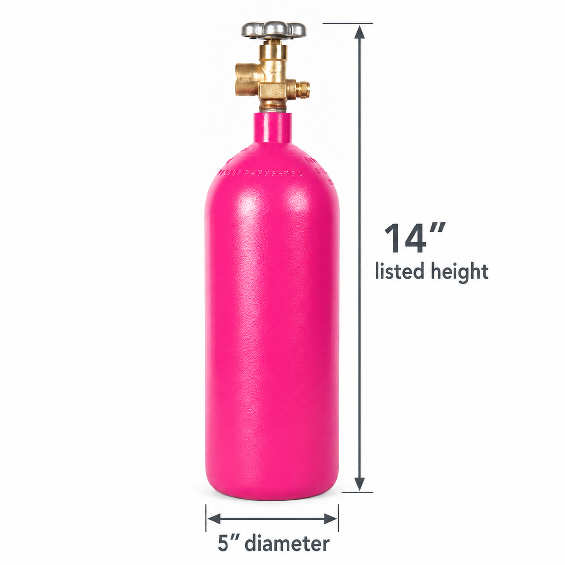 Pink Small Argon Tank Pre-Filled for Permanent Jewelry Welders 20scf