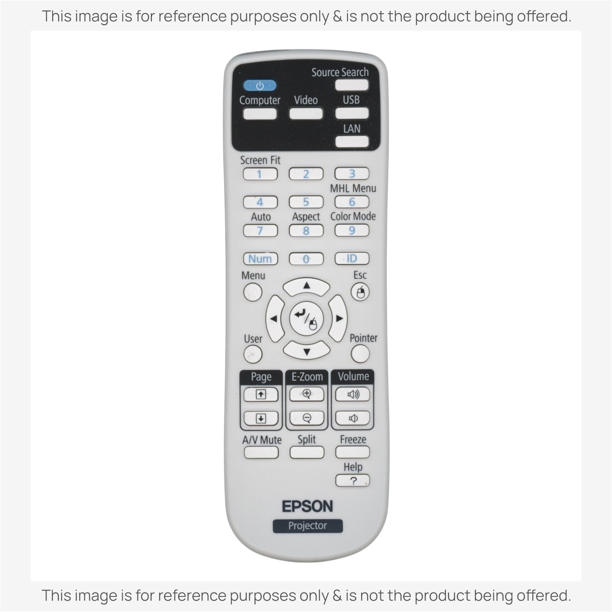 Anderic Substitute for Epson 2155721 Projector Remote Control - 215572100 [RR3720]