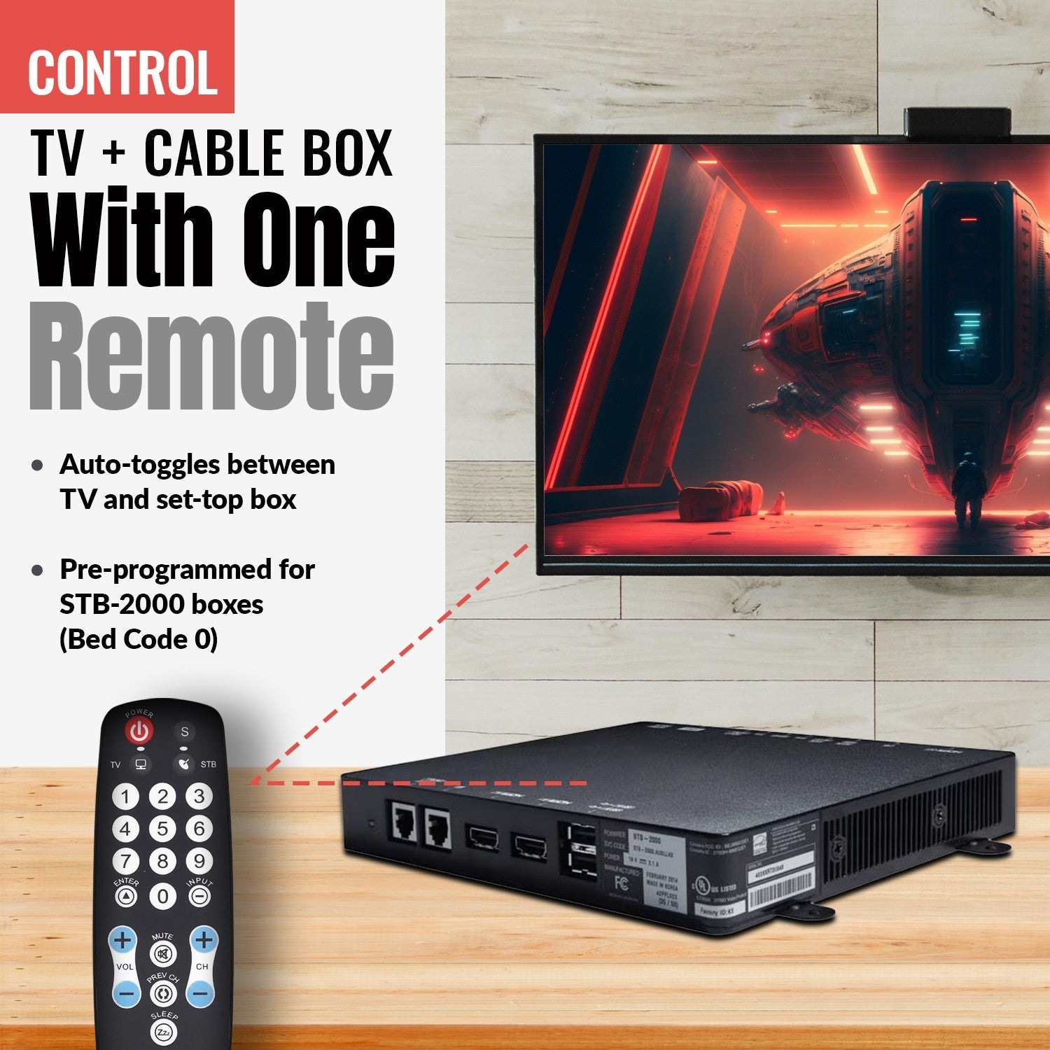 Anderic Substitute for RCA RCRHM02BR 2-Device Universal Remote Control [RRHC100]