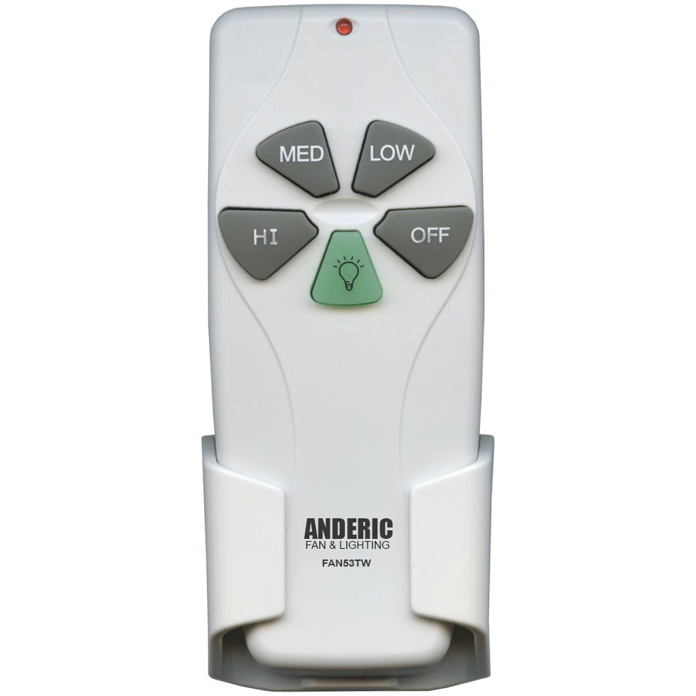 Anderic FAN53TW Replacement Ceiling Fan Remote Control for Harbor Breeze CHQ7030T, FAN53T, FAN-11T, 2AAZPFAN53T, CHQ8BT7030T - White [FAN53TW]