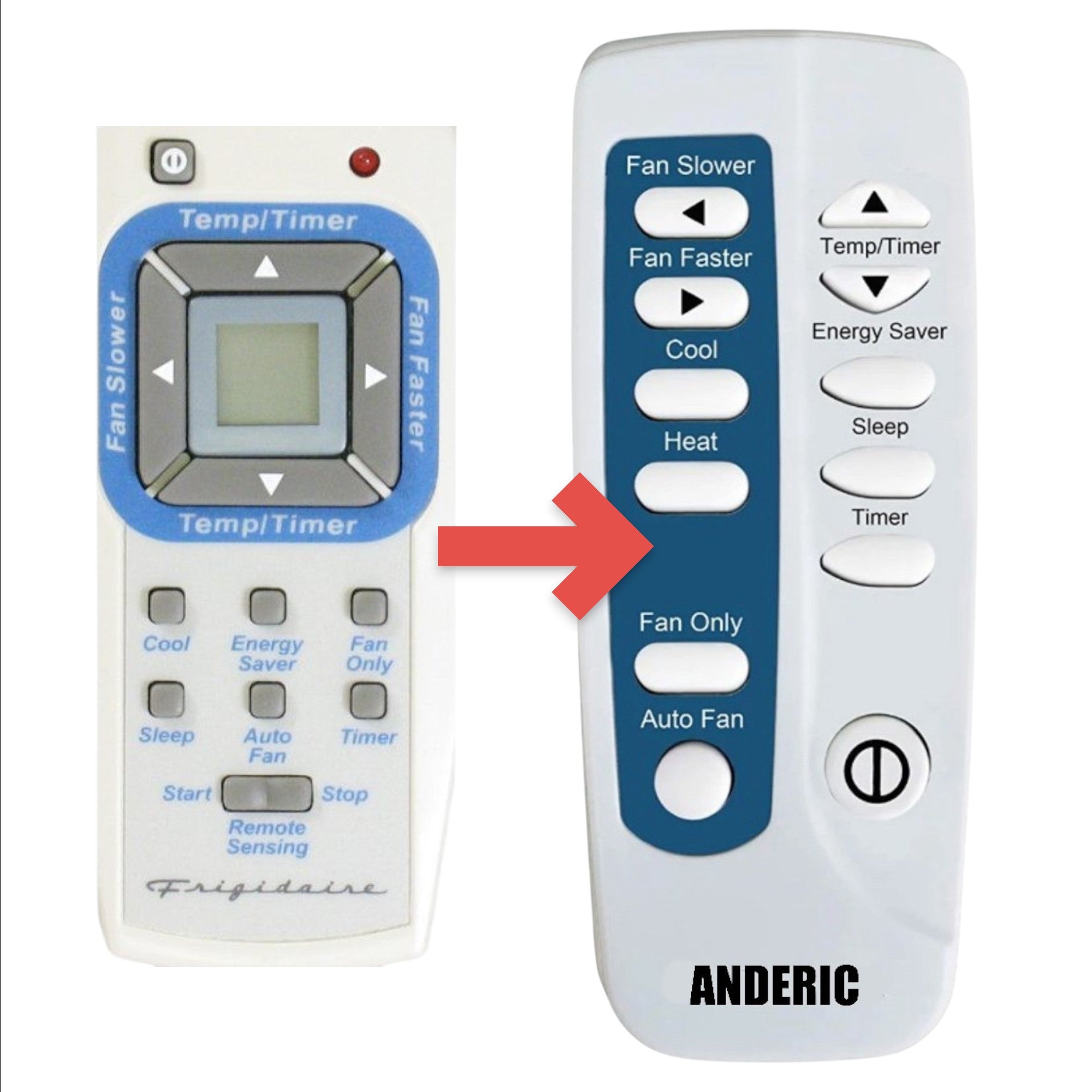 Substitute for Frigidaire 5304465400 Air Conditioner Remote Control [RRFRIG01]