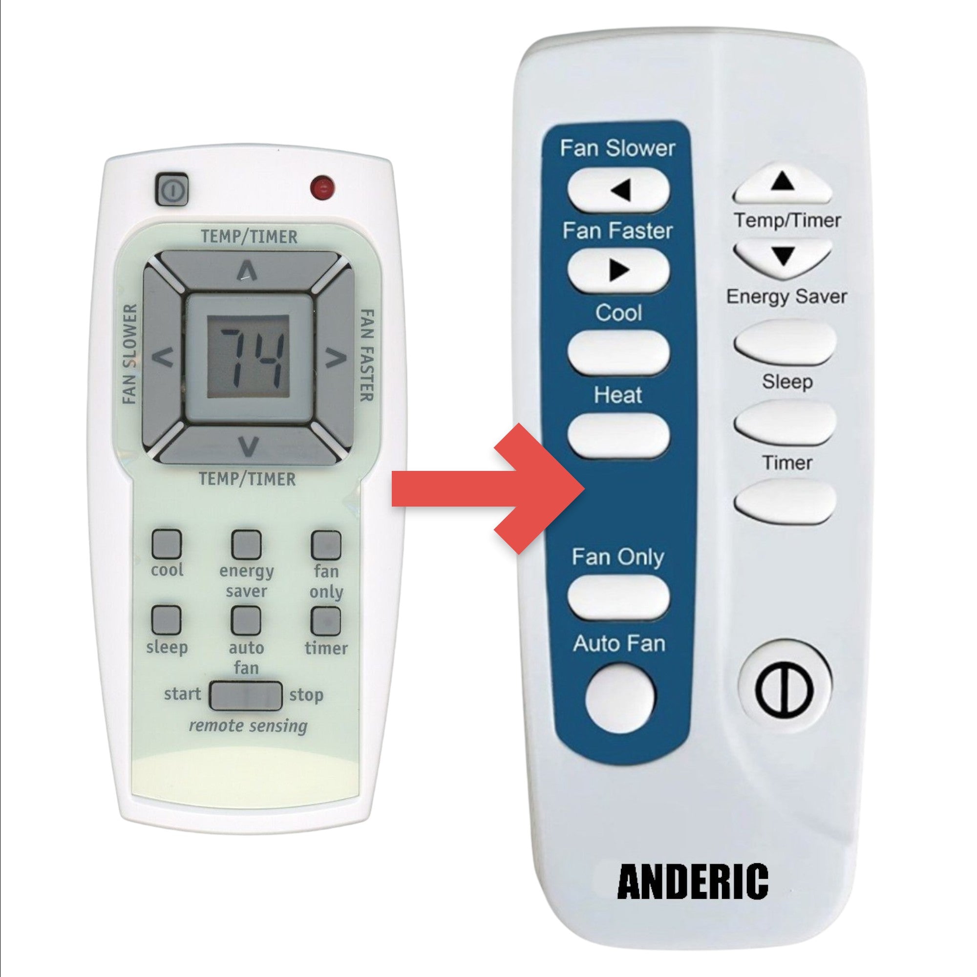 Substitute for Frigidaire 5304476618 Air Conditioner Remote Control [RRFRIG01]