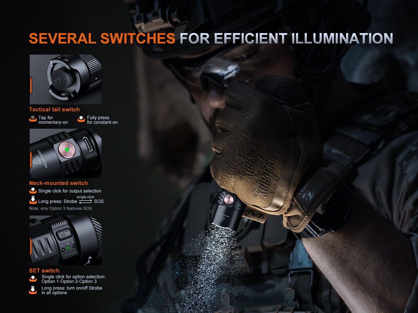 Fenix PD35R ACE Multi-mode Tactical Flashlight