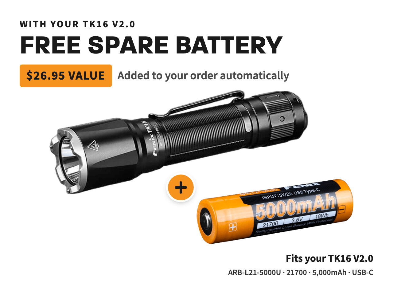 Fenix TK16 V2.0 Tactical Flashlight - 3100 Lumens