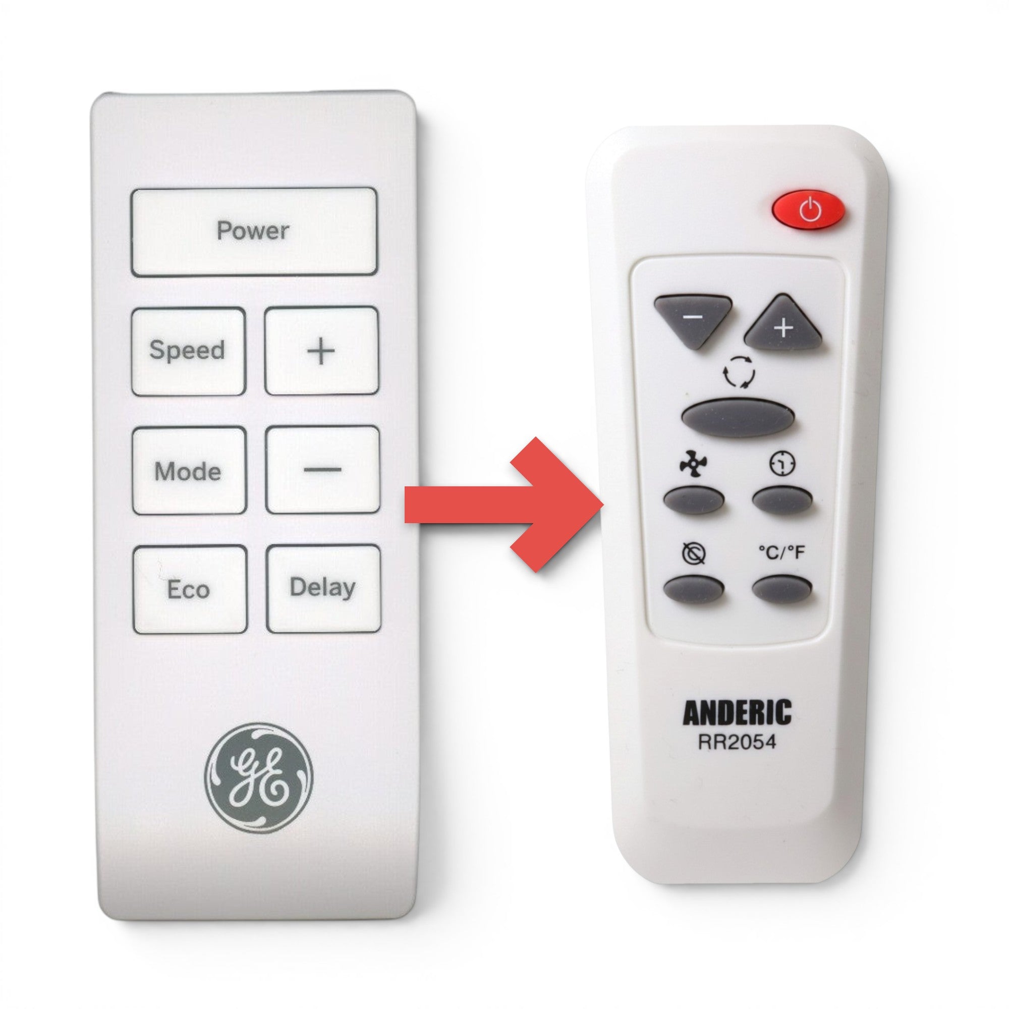 Anderic Substitute for GE / Haier AC-5620-087 / WJ26X27734 Room Air Conditioner Remote Control [RR2054]