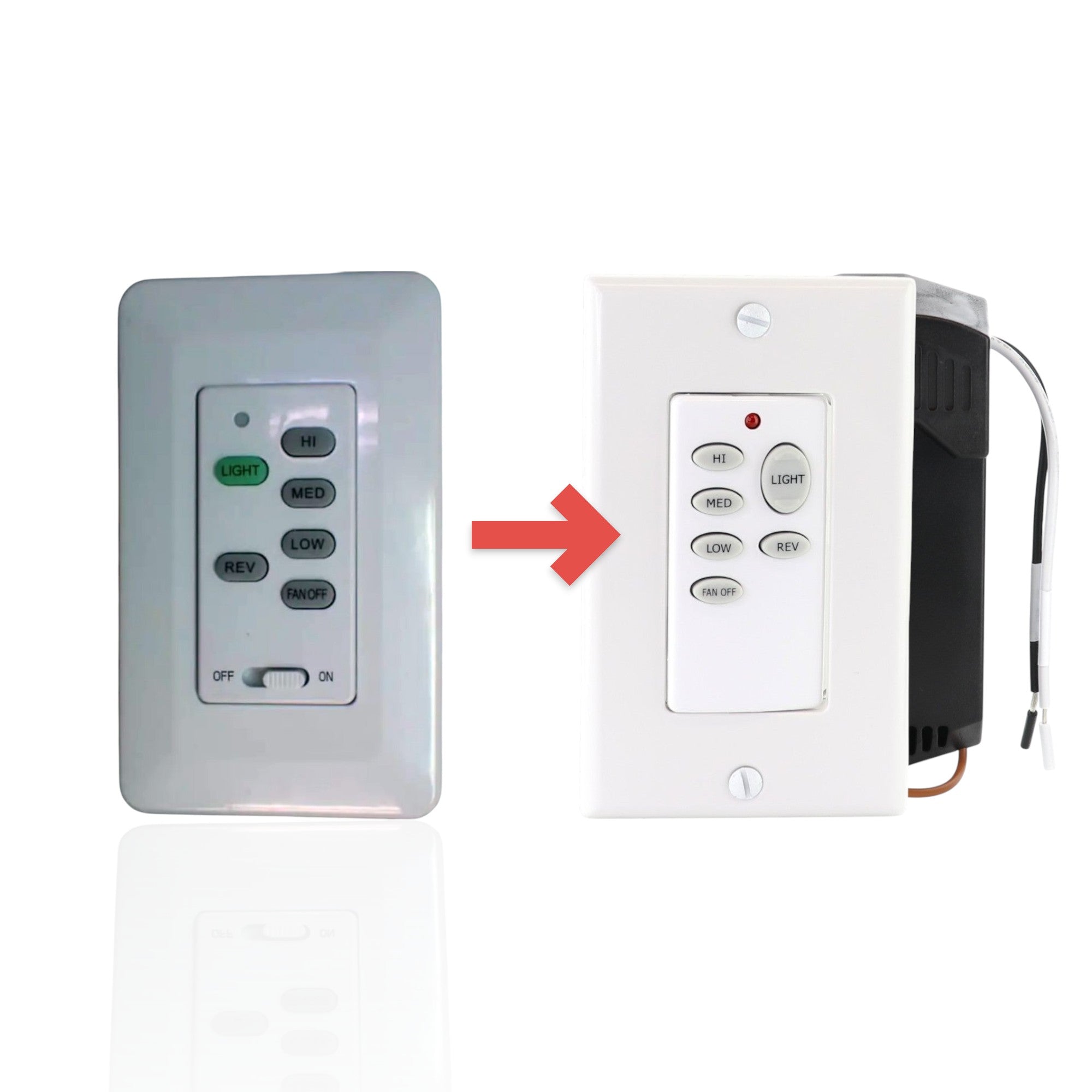 Anderic Substitute for TR269A KUJCE10606 WIRED Ceiling Fan Remote Control [UC9051T-UC7067GMRX]