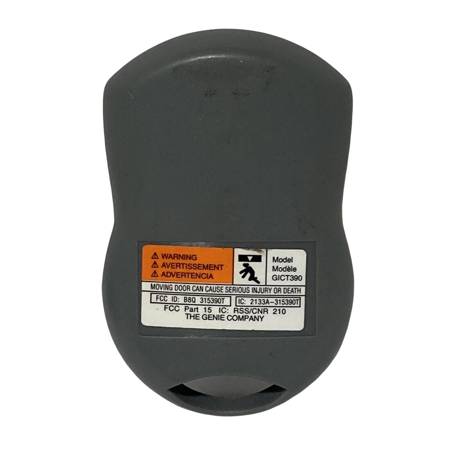 Genie GICT390-1 1-Button Keychain Intellicode Series II 390 MHz Garage Door Opener Remote Control