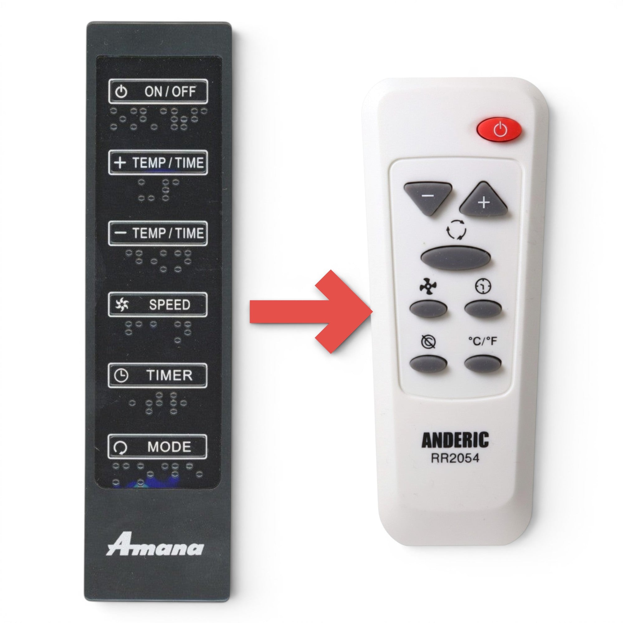 Anderic Substitute for Amana AC-5620-72 Room Air Conditioner Remote Control [RR2054]
