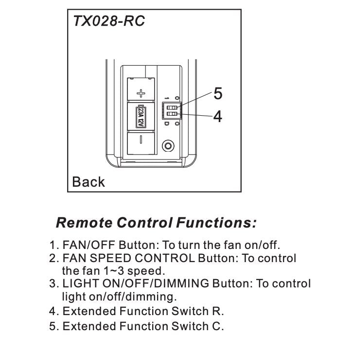 Hampton Bay TX028-RC Ceiling Fan Remote Control