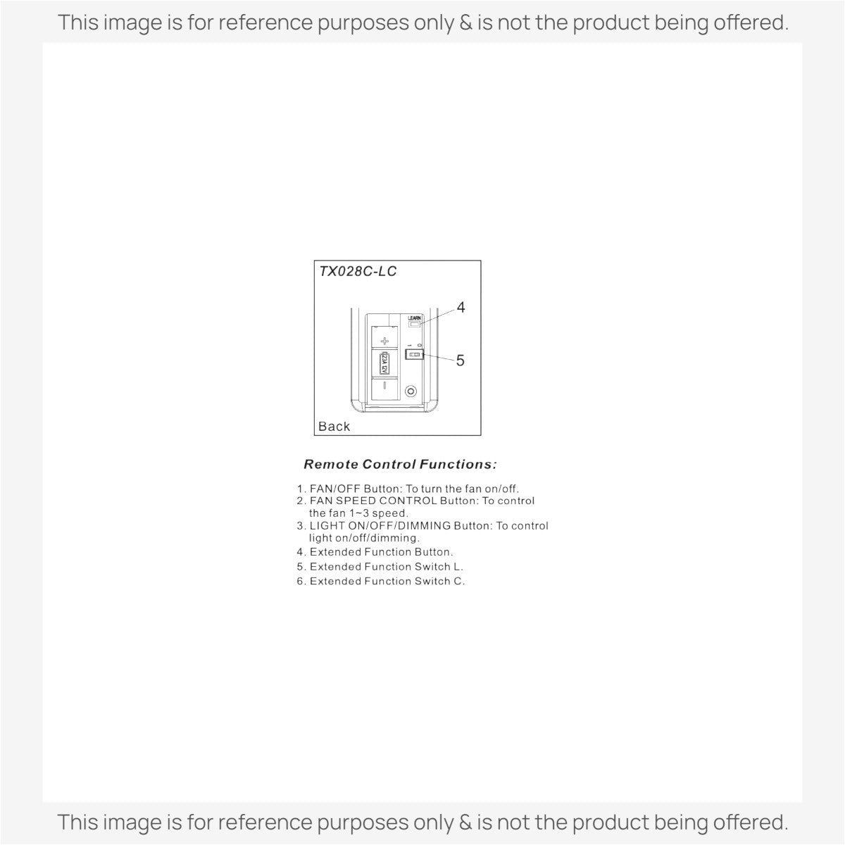Anderic Substitute Kit for Hampton Bay TX028C-LC Ceiling Fan Remote Control [63T-AC83T-KIT]