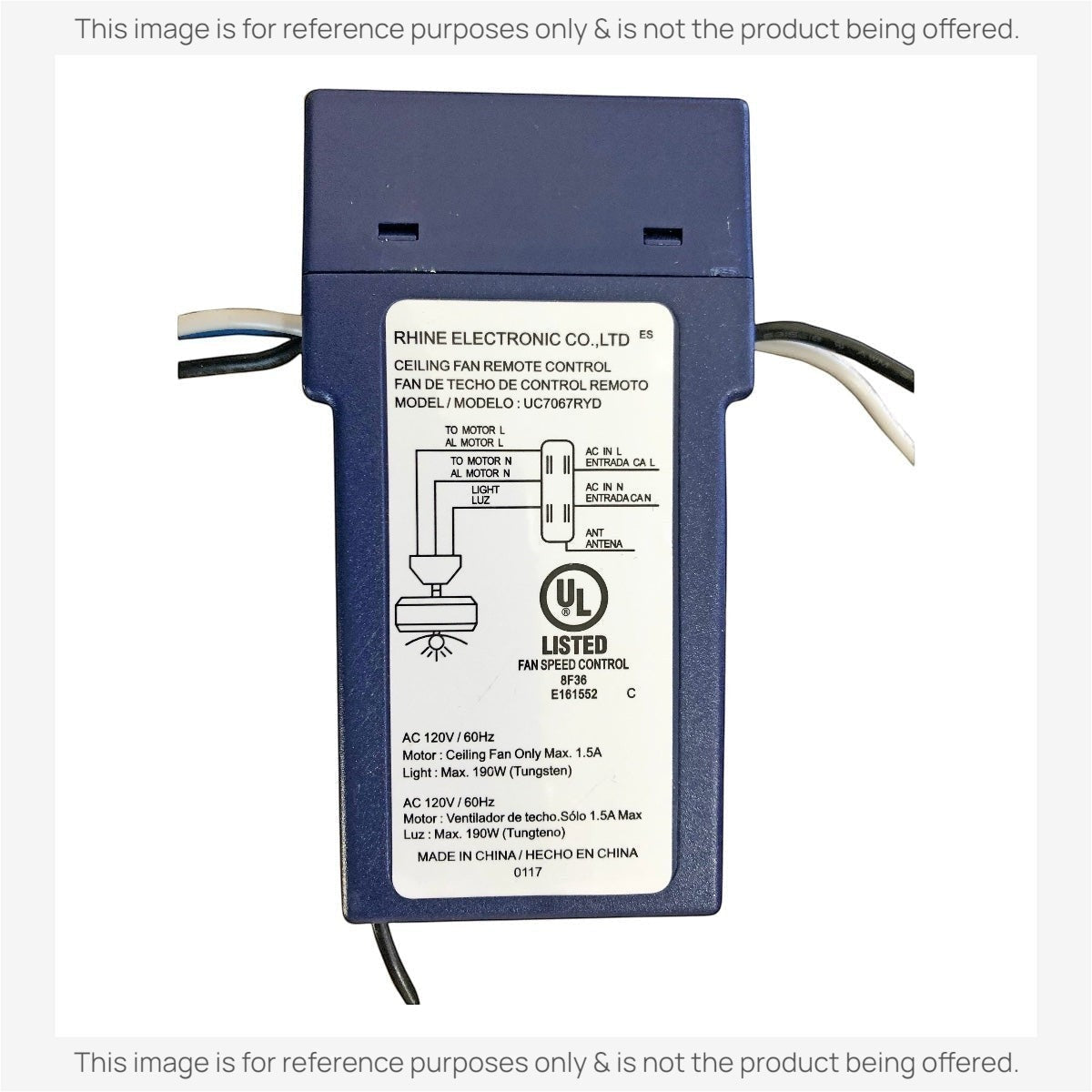 Anderic Substitute Kit for Hampton Bay UC7067RYD Ceiling Fan Receiver [63T-AC83T-KIT]