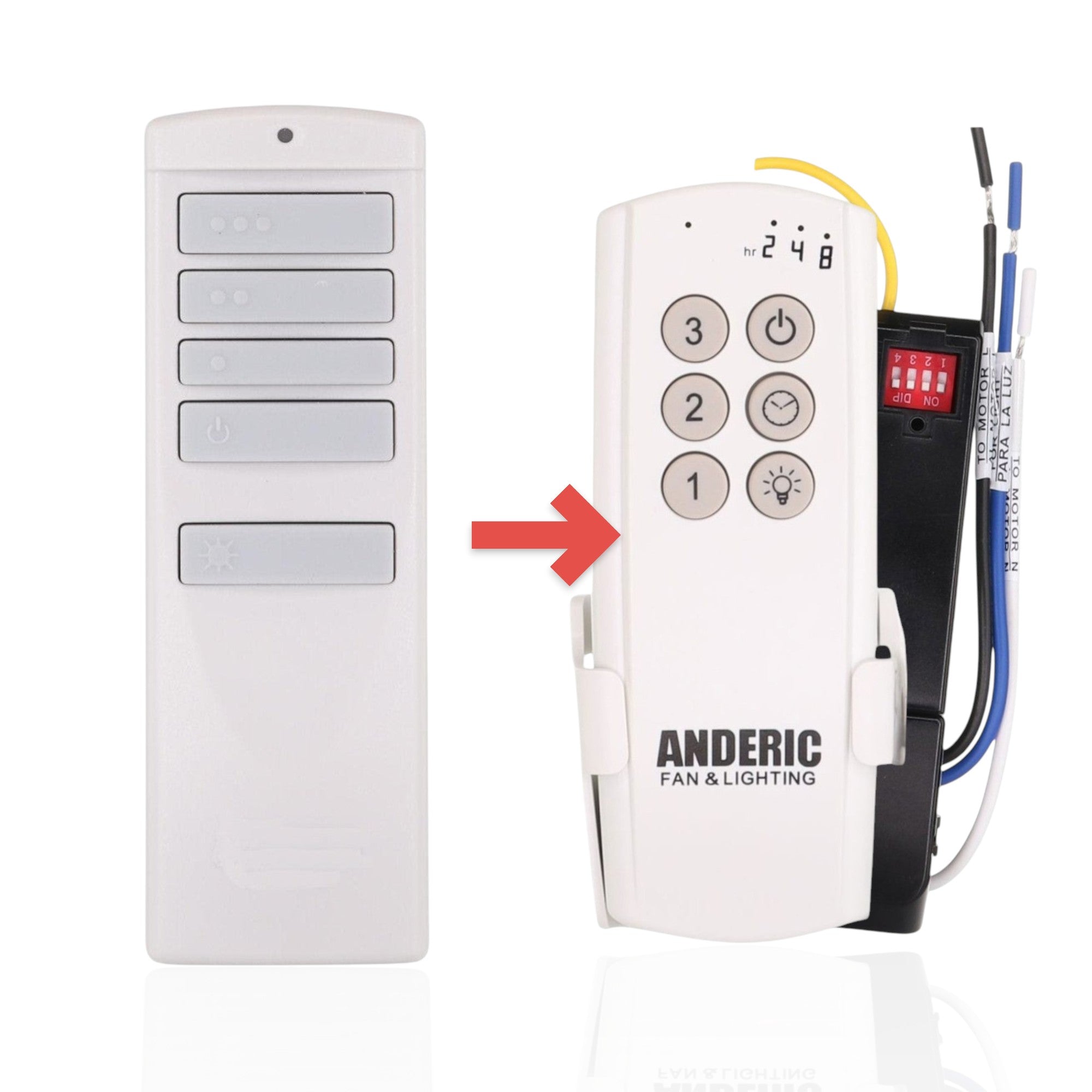 Anderic Substitute Kit for Harbor Breeze TR258B KUJCE10716 Ceiling Fan Remote Control [63T-AC83T-KIT]