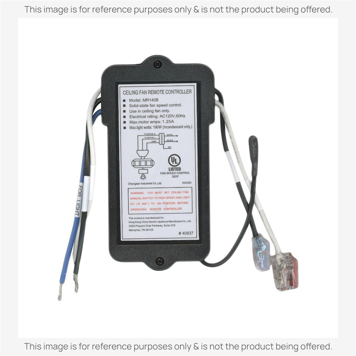 Anderic Substitute Kit for Harbor Breeze MR140B Ceiling Fan Receiver [63T-AC83T-KIT]