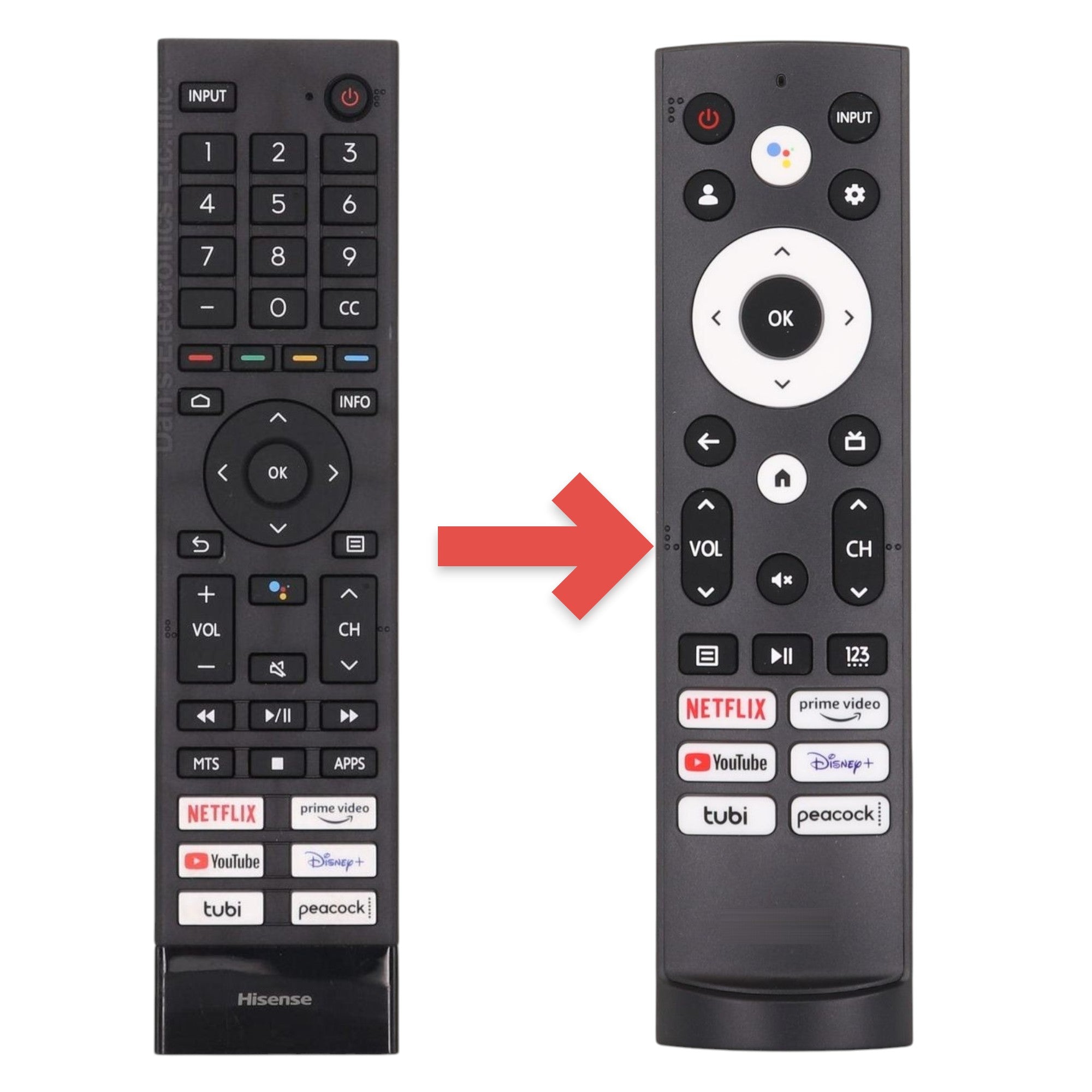 Hisense Substitute for ERF3J80H / 285119 Google Voice TV Remote Control  [ERF3M90H]
