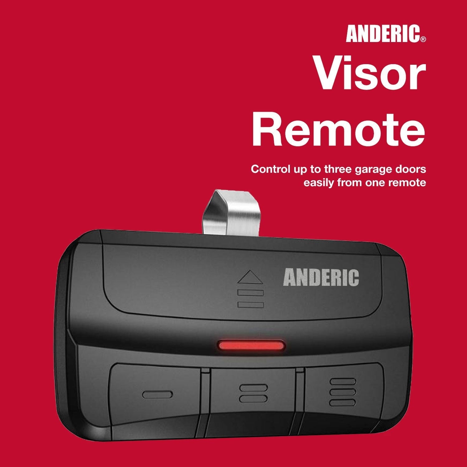 Anderic Substitute for Genie GM3T-R 3-Button for Genie with Learn and 9/12 DIP Switches Garage Door Opener Remote Control [375UT-3button]
