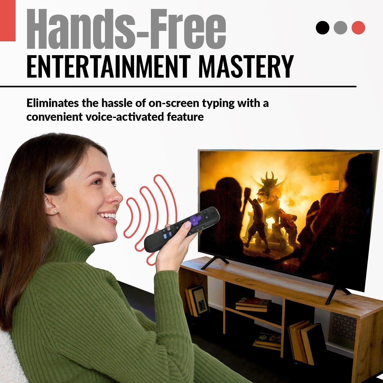 Anderic Substitute for Hisense RC-MC5 ROKU TV Remote Control 3226001169 [RCGZ1, NO HEADPHONE JACK / FAVORITE KEYS]