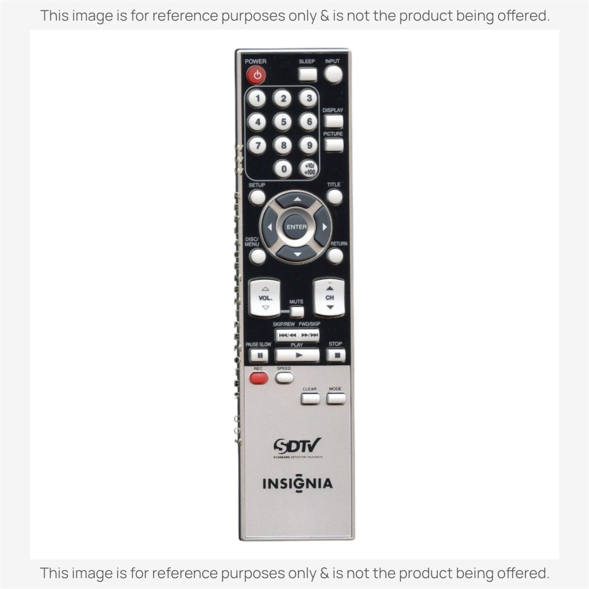 Substitute for Insignia NF016UD TV/DVD Remote Control [RMD14731]
