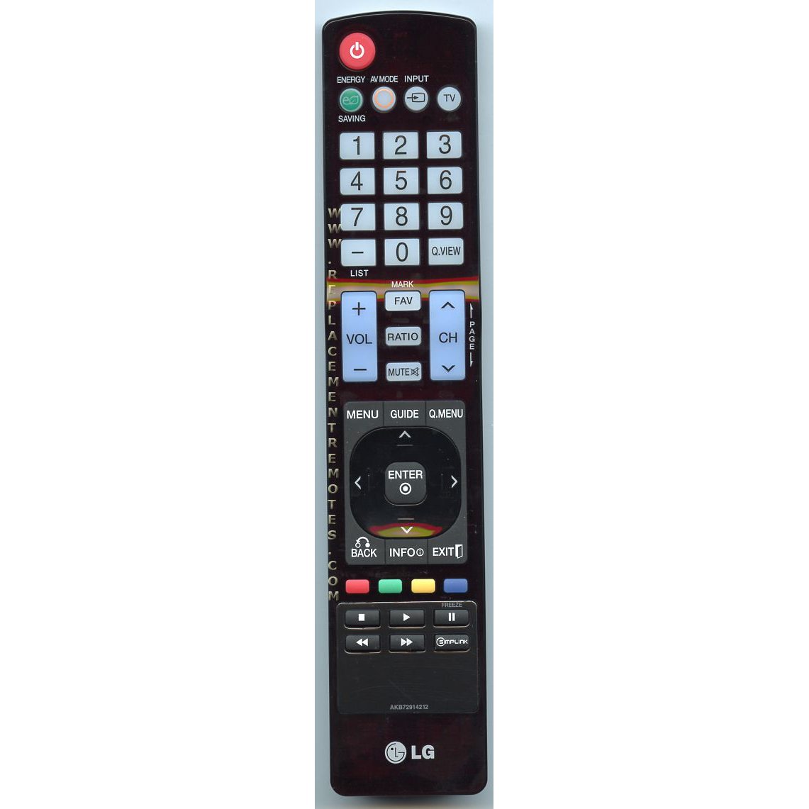 LG AKB72914212 TV Remote Control