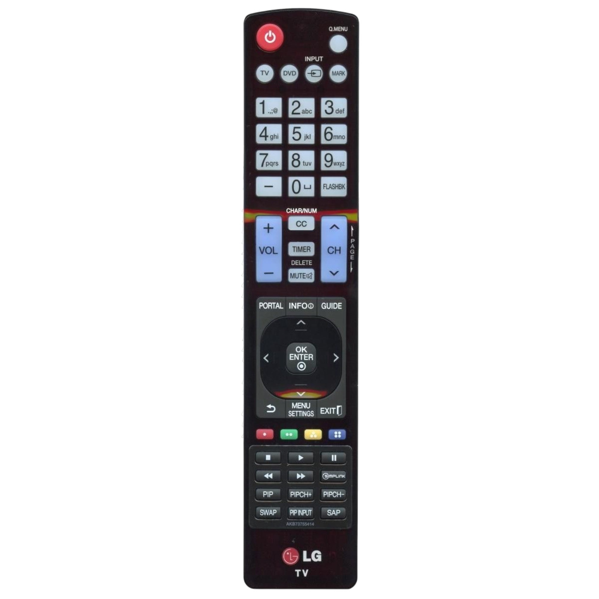 LG AKB73755414 Commercial Hospitality TV Remote Control for Master TV Setup | Pro:Centric Display - AGF76692613
