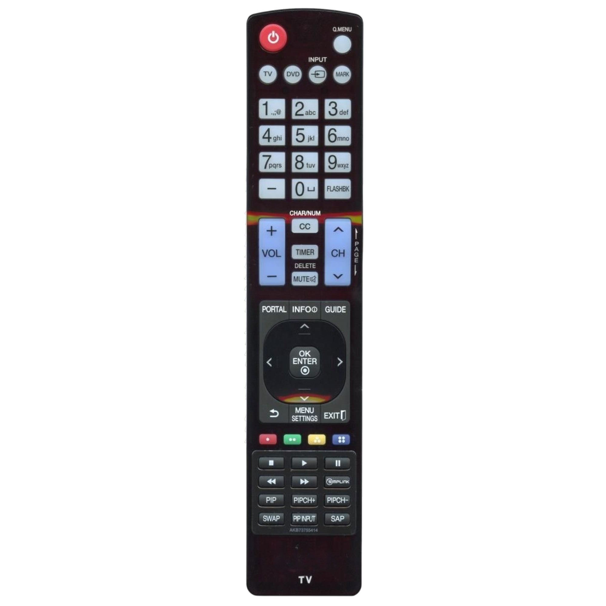 LG AKB73755414 Commercial Hospitality TV Remote Control for Master TV Setup | Pro:Centric Display - AGF76692613