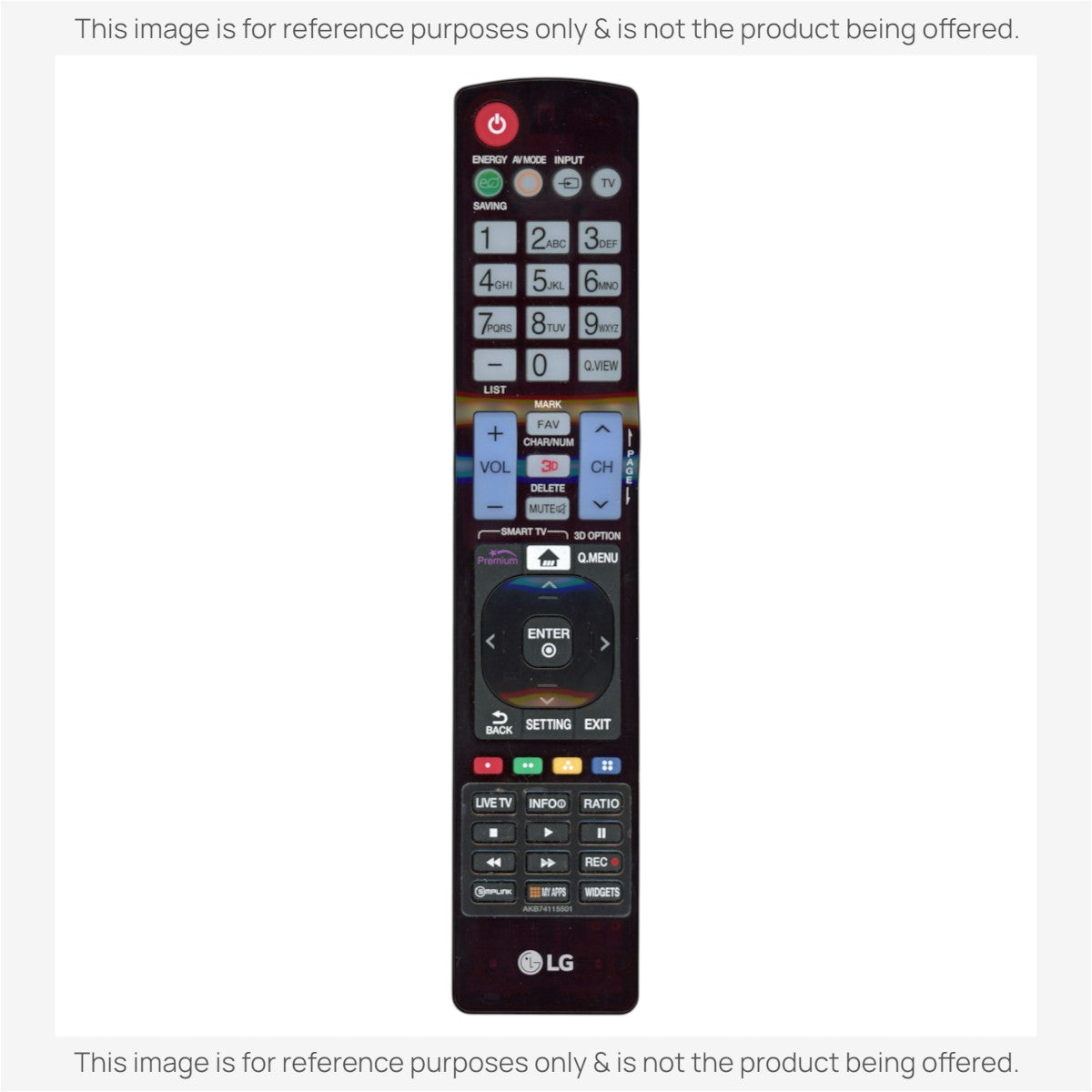 Anderic Substitute For LG AKB74115501 TV Master Remote Control [RR5501]