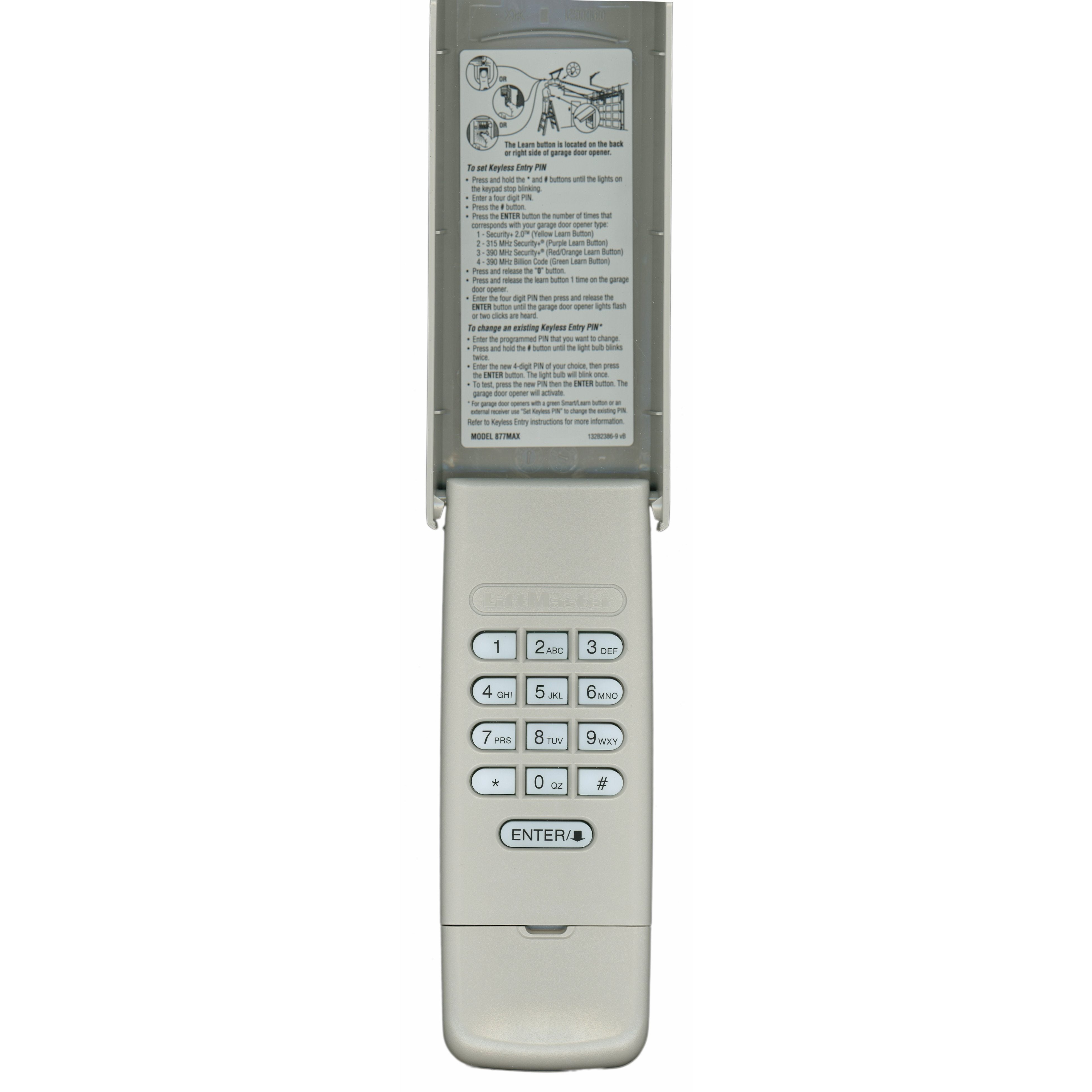 LiftMaster 877MAX wireless keypad Garage Door Opener Remote Control