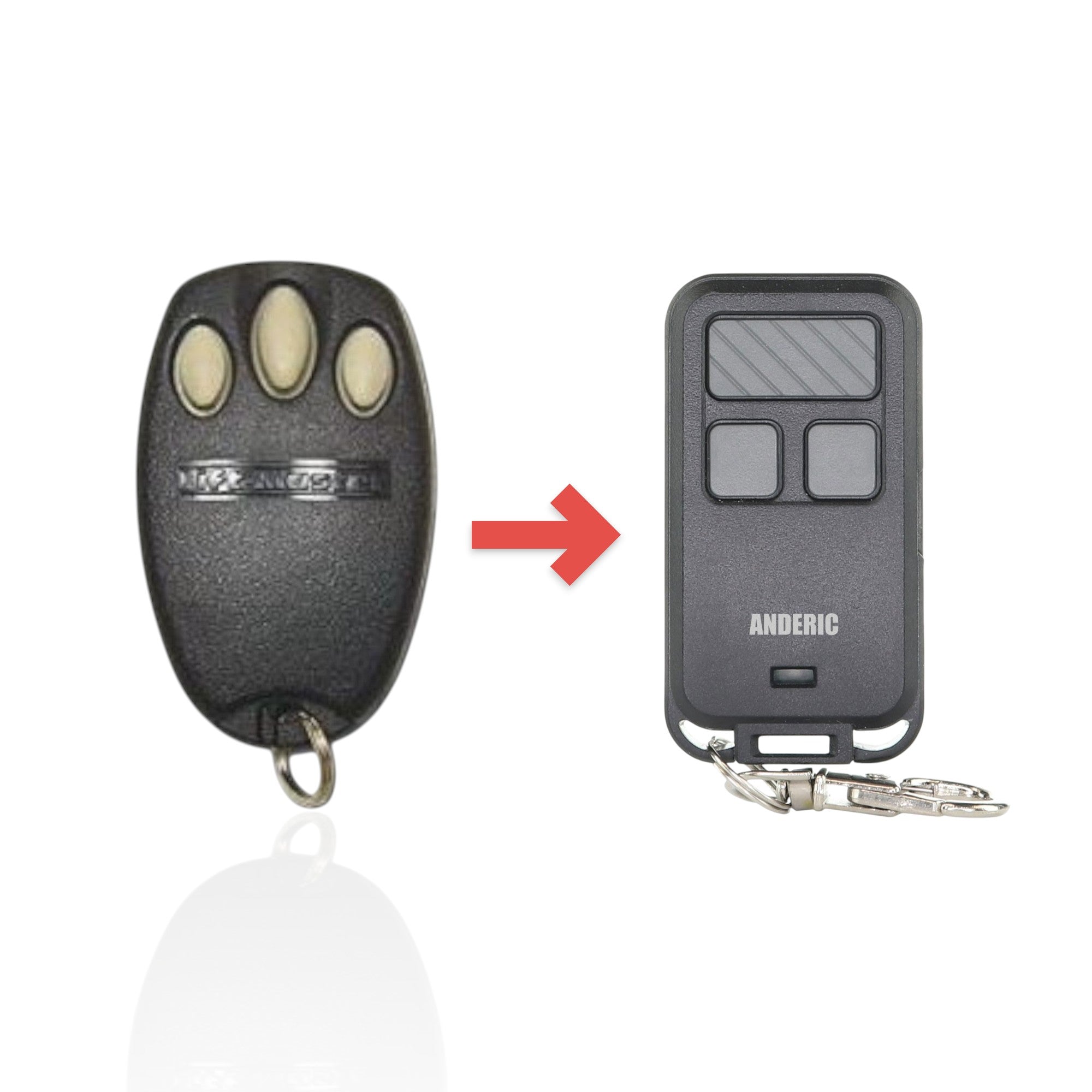 Anderic Substitute for LiftMaster 970LM 3-Button Mini keychain 390 MHz Garage Door Opener Remote Control [890MAX]