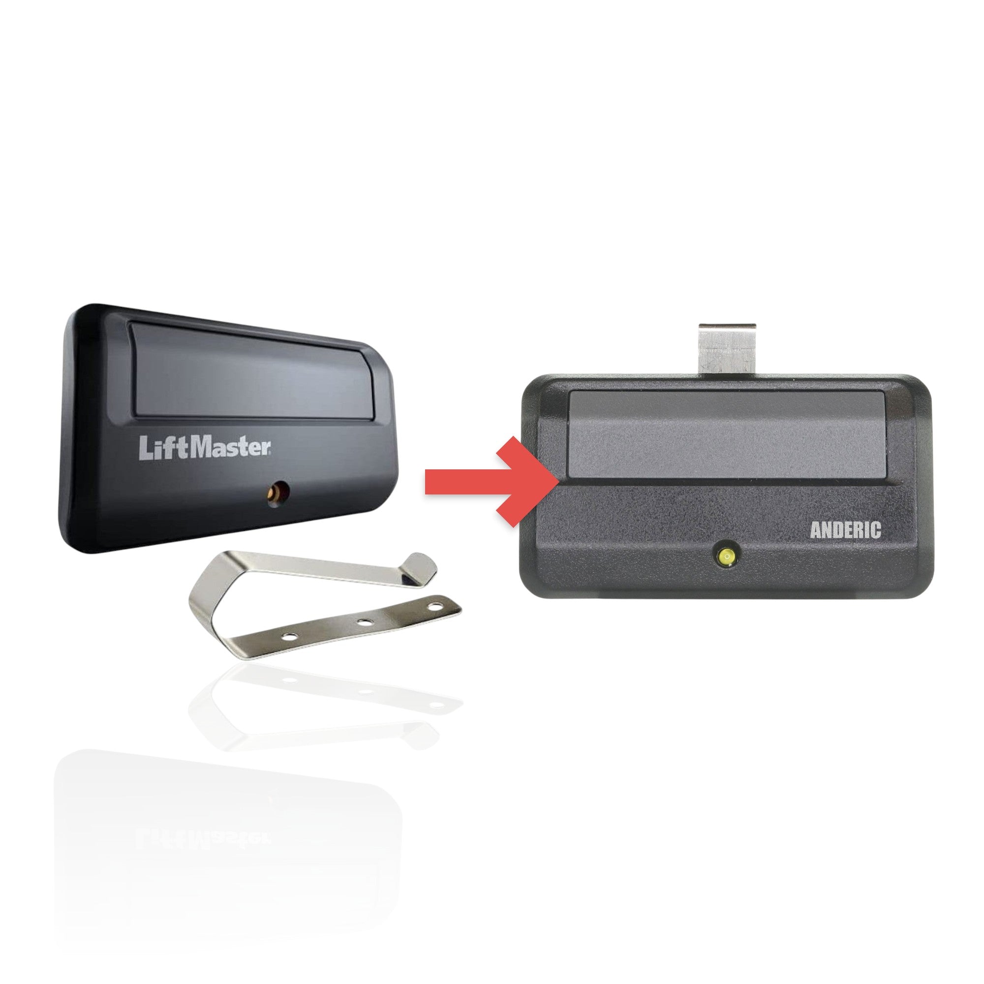 Anderic Substitute for LiftMaster 891LM 1-Button Vizor 310/315/390 MHz Garage Door Opener Remote Control [891LM]