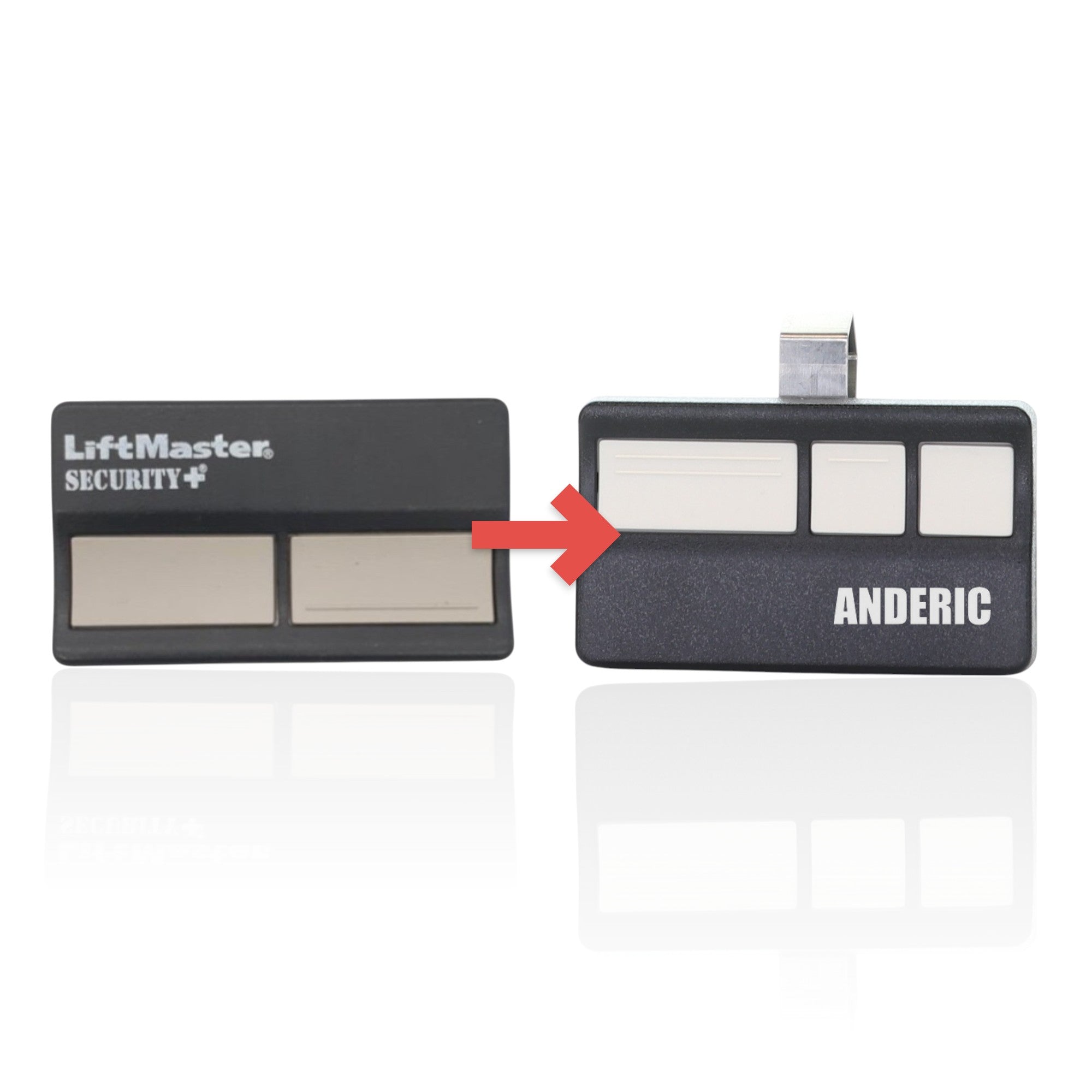 Anderic Substitute for LiftMaster 972LM / 92LM 2-Button Vizor 390MHz Garage Door Opener Remote Control [973LM]
