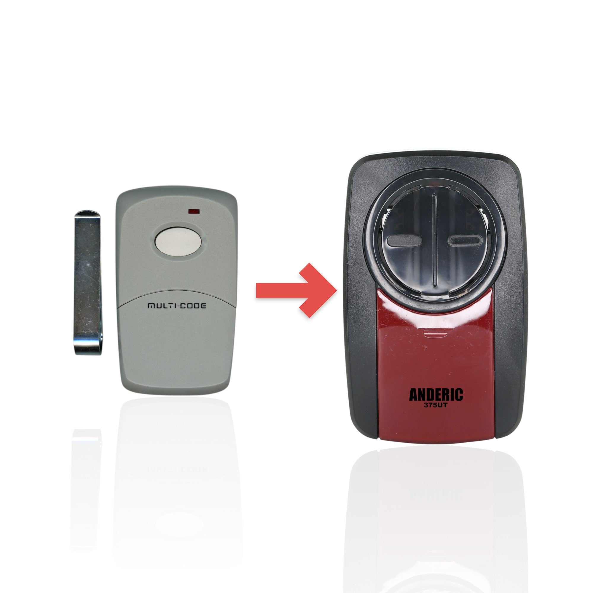 Anderic Substitute for Linear 3089 Multi-code 1-button 300 MHz Garage Door Opener Remote Control [375UT-2button]