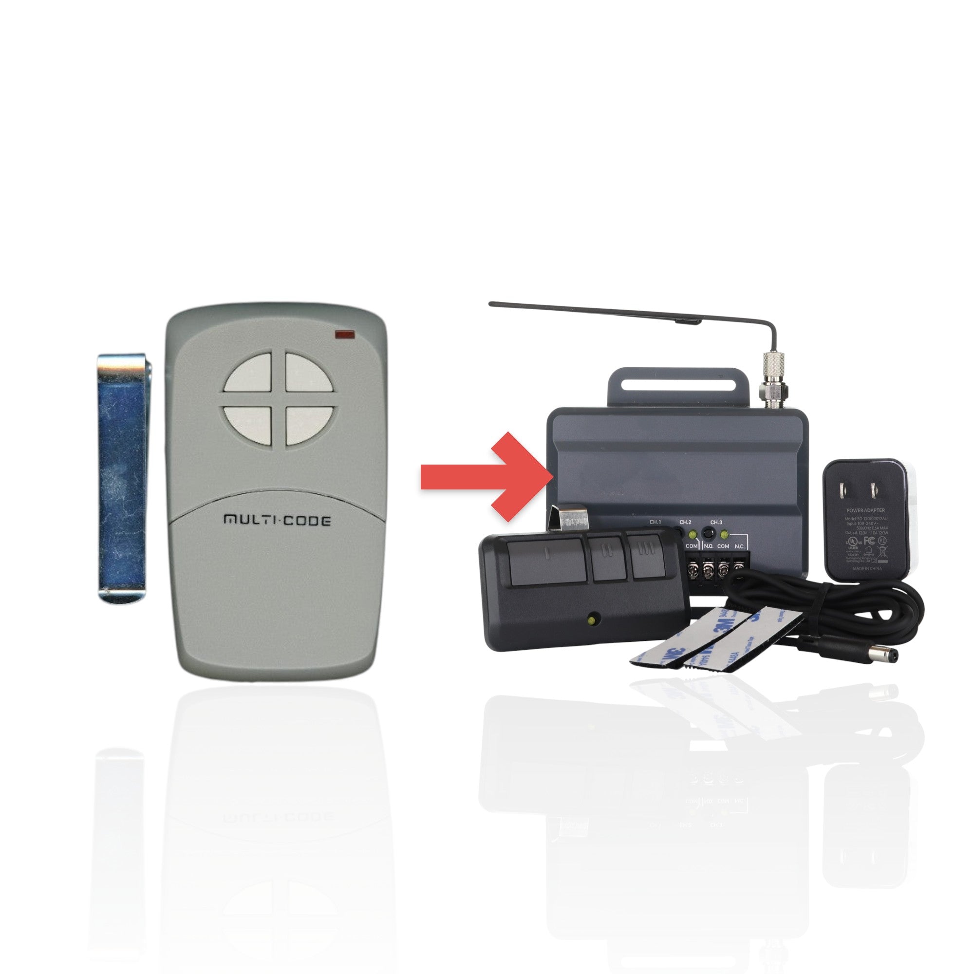 Anderic Substitute Kit for Linear 4140 Multi-Code 4-button 300 MHz Visor Garage Door Opener Remote Control [RR850LM]