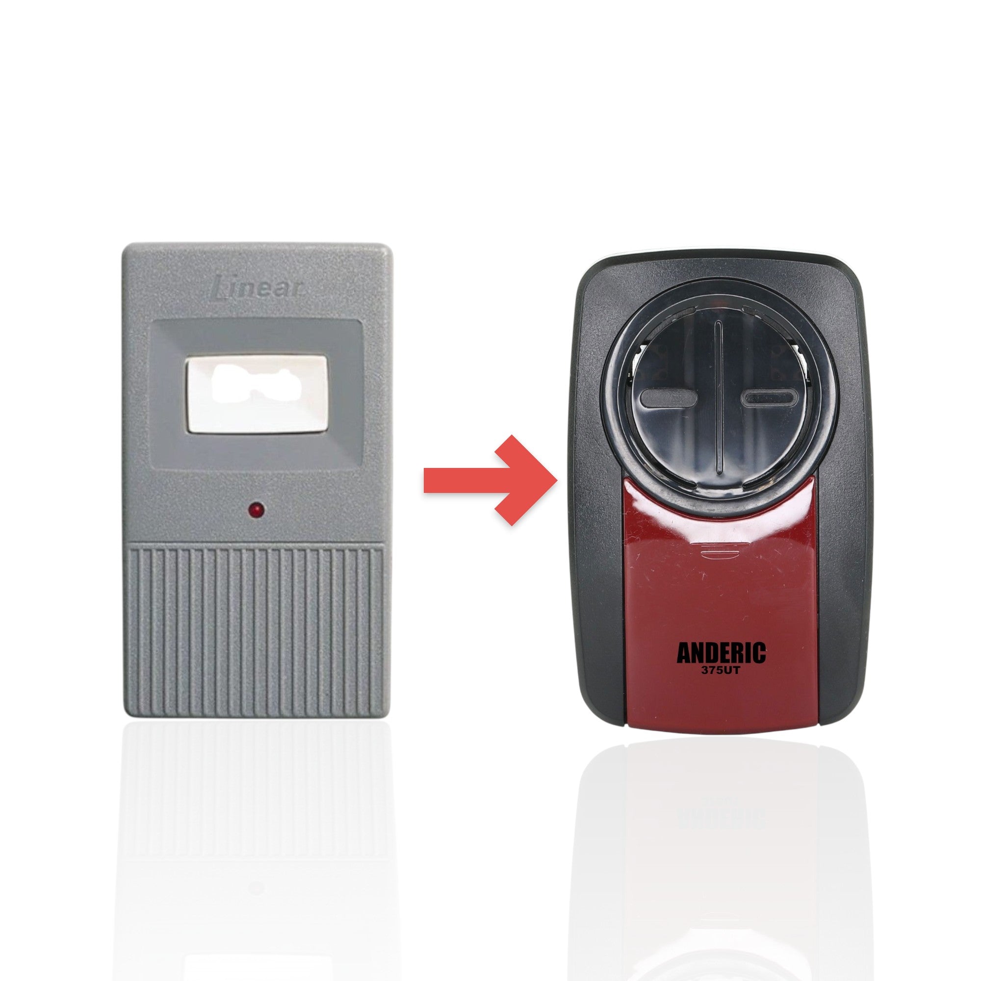 Anderic Substitute for Linear MCT1 MegaCode 318Mhz Garage Door Opener Remote Control [375UT-2button]