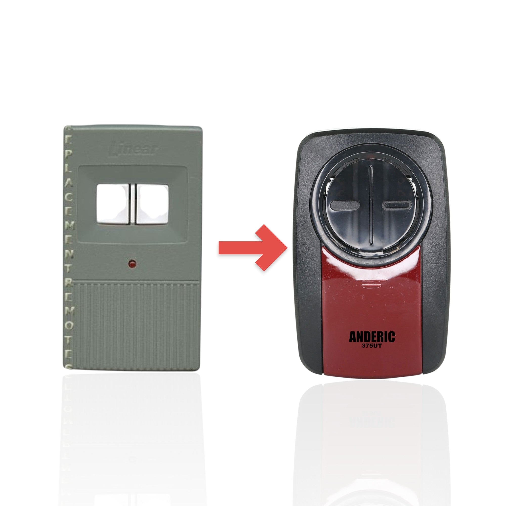 Anderic Substitute for Linear MCT2 MegaCode 318mhz Garage Door Opener Remote Control [375UT-2button]