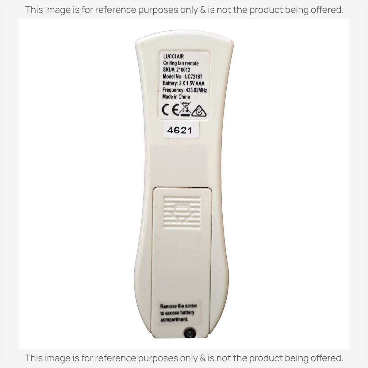 Anderic Substitute Kit for Lucci 210012 UC7216T 433MHz Slimline Ceiling Fan Remote Control [63T-AC83T-KIT]