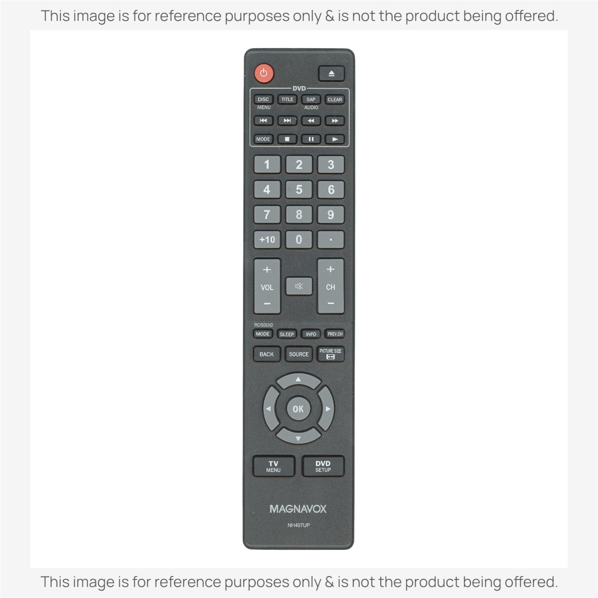 Substitute for Magnavox NH407UP TV/DVD Remote Control [RMD14731]