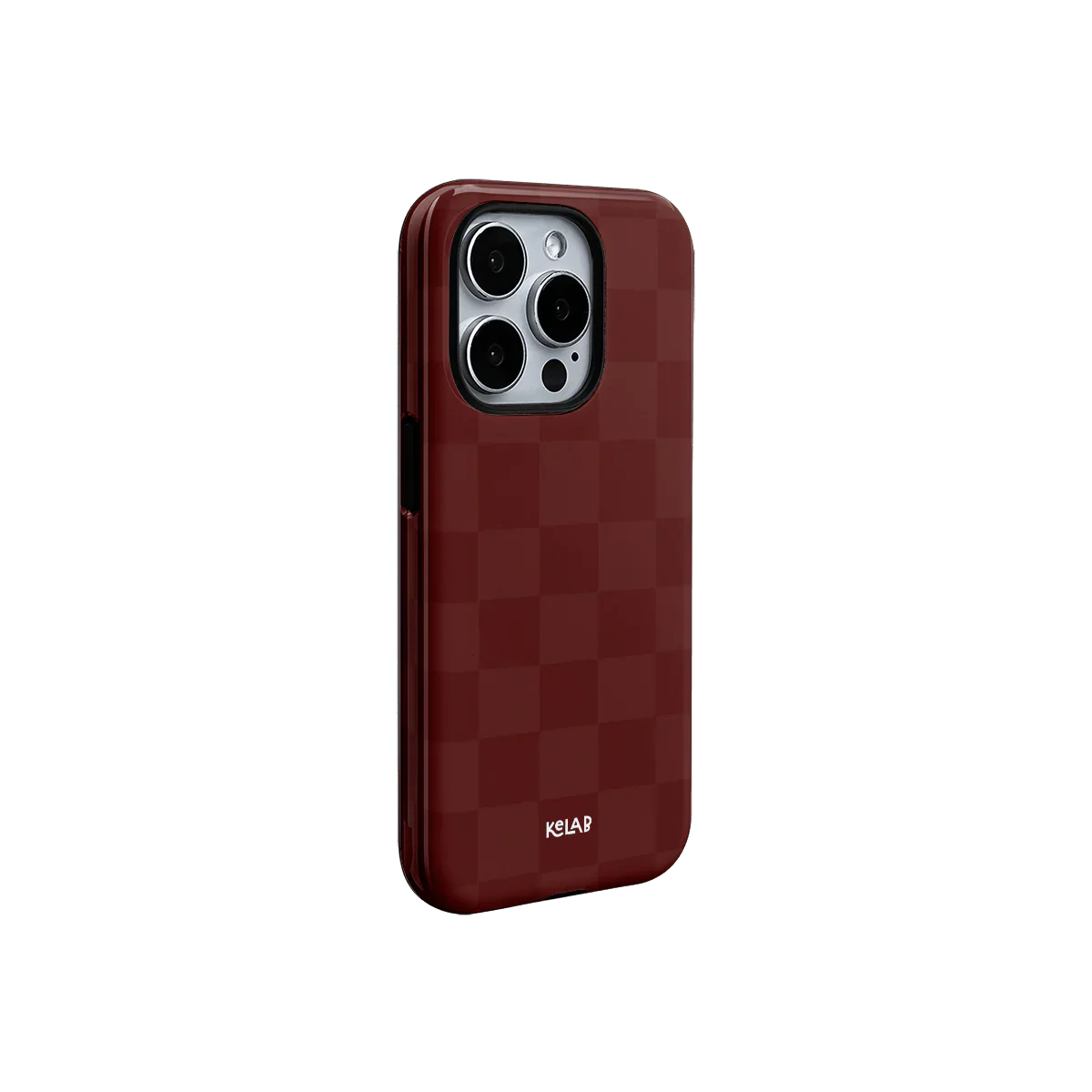Maroon Check | Bold Checkerboard Pattern Phone Case