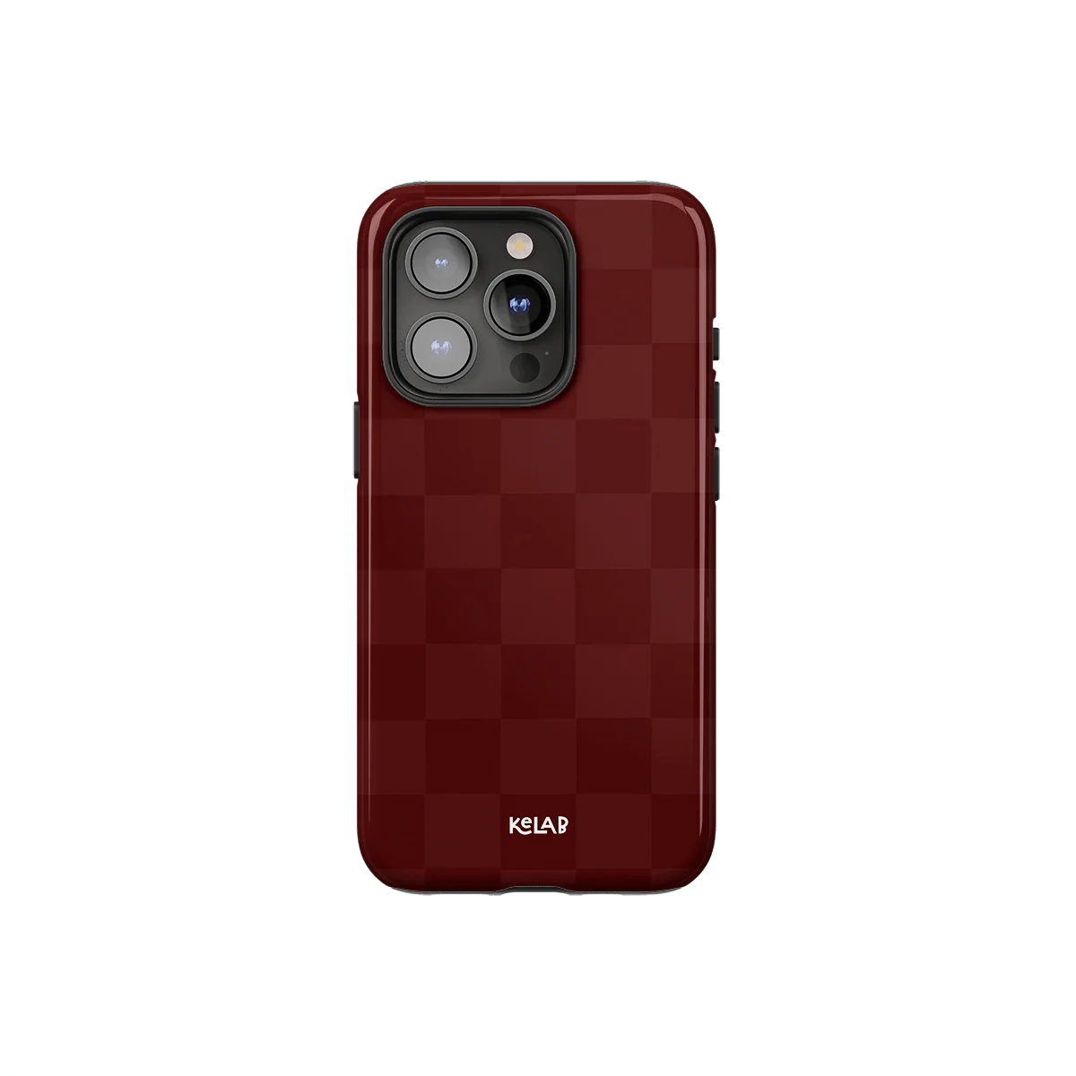 Maroon Check | Bold Checkerboard Pattern Phone Case