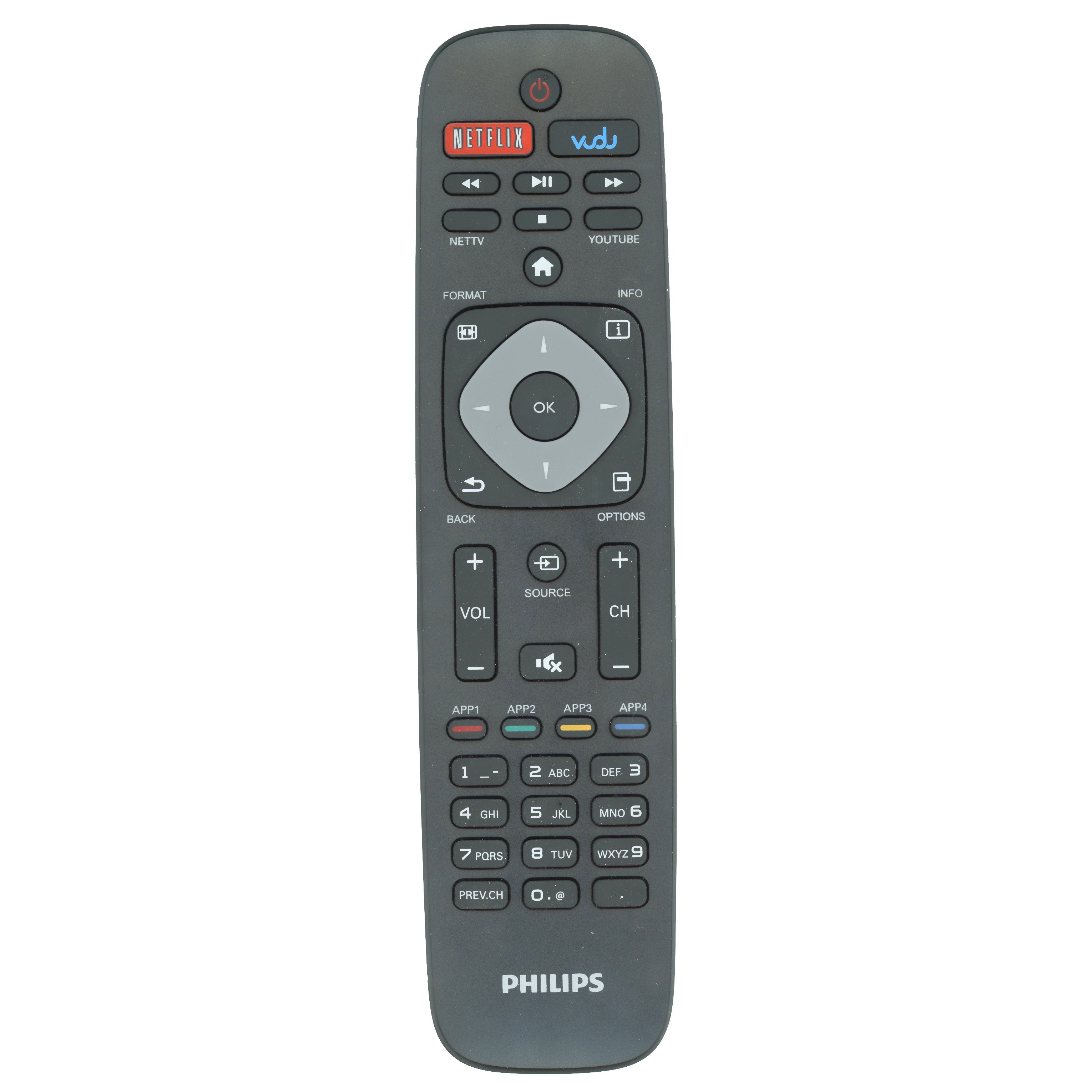 Philips URMT41JHG012 2017 SMART TV Remote Control | Netflix | Vudu - URMT41JHG012